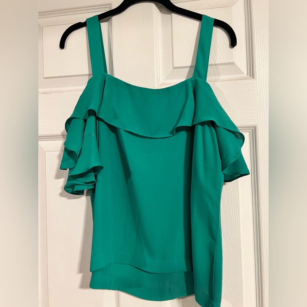 j.Crew ruffled green cami. Size 12